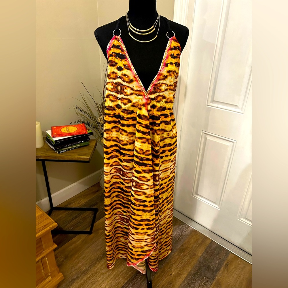 Sexy animal print summer dress  , beach coverup , lounge dress!